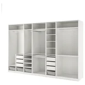 PAX Garderobni sestav, bela, 375x58x236 cm