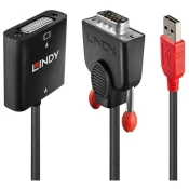 VGA/D-Sub + USB DVI-D transformator Crno 10cm 38184