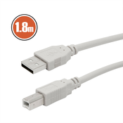 USB kabel 2.0 za tiskalnik USB A - USB B 1.8m bel