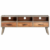 shumee TV omarica siva 130x35x51 cm trden robusten mangov les