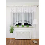 shumee Že izdelana zavesa 400x160 cm z belimi pentljami in vezenjem