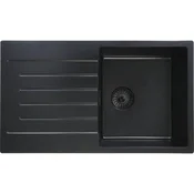 SOLIDO vgradno pomivalno korito CAQPP77BK-EB, 770 x 450 mm, črno