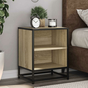 Nocni ormaric Sonoma hrast 40x31x50cm Konstruirano drvo i metal