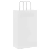 Papirnate vrecice 250 kom s ruckama bijele 21x11x36 cm