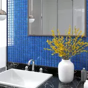 vidaXL Samolepilne mozaik ploščice 11 kosov modre 30x30 cm steklo