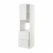 METOD/MAXIMERA Visoka omara za pečico+vr/2lč/2v pr, bela/Stensund bela, 60x60x220 cm