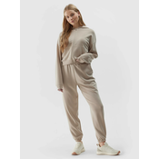 Womens jogger sweatpants with the addition of modal 4F - beige