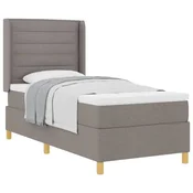 Vidaxl Postelja z vzmetnico z vzmetnico Taupe 80 x 200 cm blago