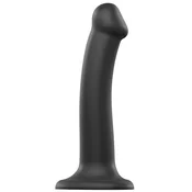 Strap on Me Semi-Realistic Dual Density Bendable Dildo Black – M