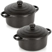 shumee Porcelanaste pekače s pokrovom 150 ml 2 kosa.