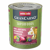 Animonda GranCarno Adult Superfoods 6x800 g - Piščanec + špinača, malina, bučna semena