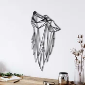 WallXpert metalni zidni ukras 5065, geometrijski vuk koji zavija, 36 x 61 cm, crni