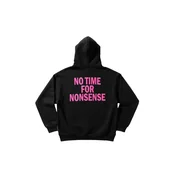 Kleidermafia Majica Oversize “No Time for Nonsense” Hoodie - Black črna