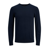 JACK & JONES Muški džemper JJEEMIL KNIT V-NECK NOOS teget