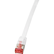LogiLink RJ45 omrežni priključni kabel CAT 6 U/FTP 7.50 m bele barve , pozlačeni kontakti LogiLink