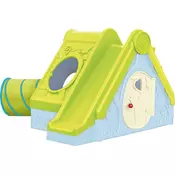 KETER hišica s toboganom in tunelom FUNTIVITY PLAY HOUSE, zelena