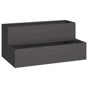 Vidaxl Vrtni lonček Črna 100 x 60 x 45 cm Mlinjeni jeklo