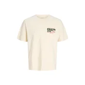 JACK & JONES Majica JORSUMMER jelka/temno rdeča/volneno bela