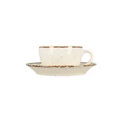 Tea cup and saucer set, porcelain, 250 ml, Seasons, Beige - Porland