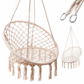 Ikonka Fotelj Storks nest gugalnica z naslonom ecru 80cm