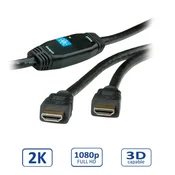 ROLINE Roline HDMI priključni kabel HDMI-A  vtič\, HDMI-A  vtič 30.00 m črna 14.01.3465 #####4K UHD\, zaščiten\, aktivno z ojačitvijo signala HDMI kabel, (20434605)