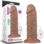 LoveToy Realistic Chubby Vibrating Dildo 10.5 Brown