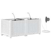 Vrtna saksija 2 pcs Bijeli 80 x 40 x 37,5 cm Plastika
