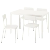 VIHALS / VIHALS Sto i 4 stolice, bela/bela, 120/180x74 cm
