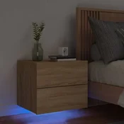 vidaXL vidaXL Nočna stenska omarica z LED lučkami sonoma hrast, (20916420)