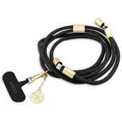Originalen polnilni in podatkovni kabel in vrvica za telefon Guess CBDY 4G Charm USB-C v USB-C - 1.5m - črn