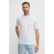 Pamucna majica Sisley za muškarce, boja: bijela, s uzorkom