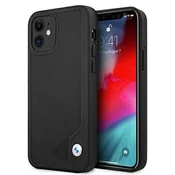 Bmw Etui za iPhone 12 mini BMW Leather Deboss, črn