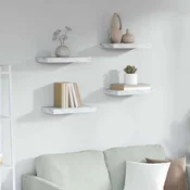 Polica na zidu Zidne 4 pcs Bijeli mramor 40 x 23,5 x 4 cm