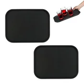 Northix Set 2 servirnih pladnjev črni 45x35 cm nedrseči