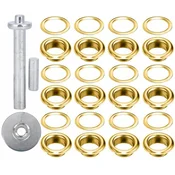 shumee Komplet očescev za ponjave z obročem, očesca za transparente 14 mm, s pritisnimi gumbi, 33 kosov.