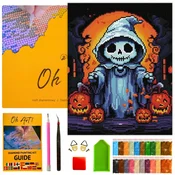 shumee Diamantno vezenje z okvirjem Mozaik 5D 30x40 Halloween diamantna slika Oh Art!