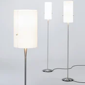 Serien Lighting serien.lighting Club M LED-stoječa svetilka, aluminij - Dnevna soba/jedilnica - Dizajn - ščetkan aluminij, bela barva - Kovina