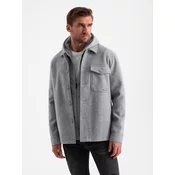 Ombre Mens lightweight fleece jacket with viscose - gray