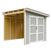 Timbela Vrtna hišica vrhunske kakovosti 5,9 m2 - V231x248x294 cm - Brez tal in stranske stene - Timbela M938B-TUNDRA GREY, (5000117261)