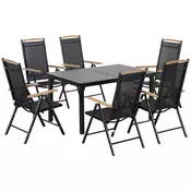 Homestar Vrtni garnitura zložljiva jedilna garnitura za 6 oseb 140x90x74 cm črna
