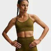 Nike Pro Seamless Womens Light-Support Padded Sports Bra - Brown - Polyester/Nylon/Elastane