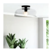 Alora Mood ALM-SYLVIA-SF-BK-CL - Plafonsko svetlo SYLVIA 1xE27/60W/230V crno