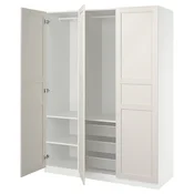 PAX/FLISBERGET Garderobni sestav, bela/bela, 150x60x201 cm