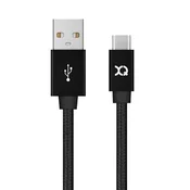 XQISIT Cotton Cable USB C 3.0 to USB A 180cm black (27749)