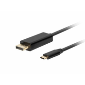 Video kabel adapter Lanberg USB Type-C na DisplayPort 3 m, Črn
