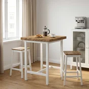vidaXL Pravokotna miza 30 x 30 x 3 cm Kvadrat Masiven les akacije Bela