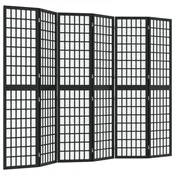 Vidaxl Zložljiv 6-delni paravan japonski stil 240x170 cm črne barve