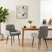 vidaXL Jedilni stoli 2 pcs Žamet Svetlo siva 59 x 59,5 x 90 cm