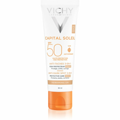 Vichy Capital Soleil Tonirana krema za zaštitu od sunca protiv tamnih fleka 3u1 SPF 50+, 50 ml
