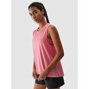 Womens sports top made of recycled 4F materials - coral